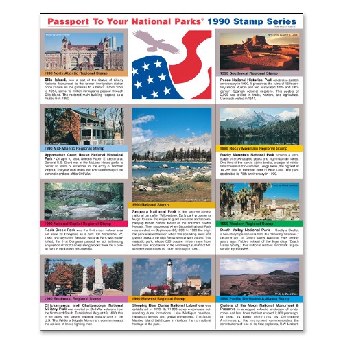 1990 Passport Stamp Set Shop Americas National Parks